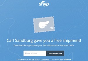 shyp landing page